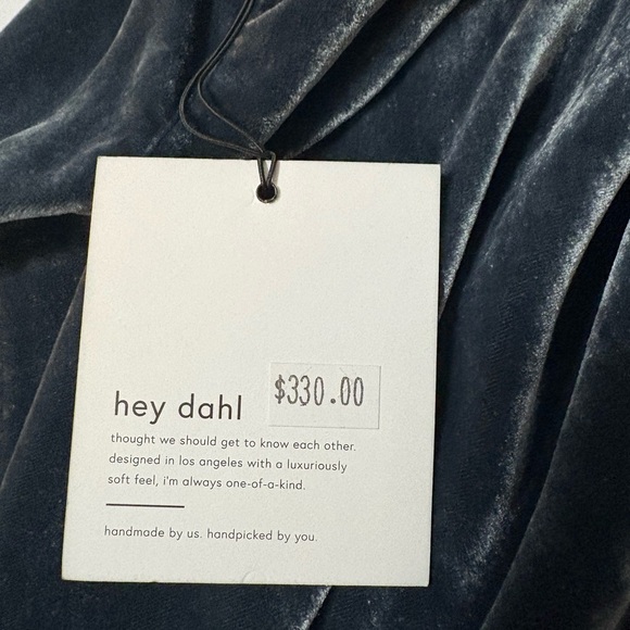 Beautiful Bella Dahl Slate Blue Velvet Halter Mini Dress. Keyhole Back. - Picture 5 of 15